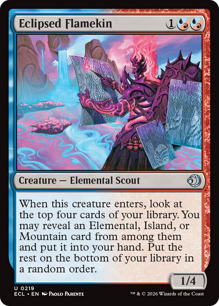 Eclipsed Flamekin - Uncommon Creature — Elemental Scout card from Lorwyn Eclipsed