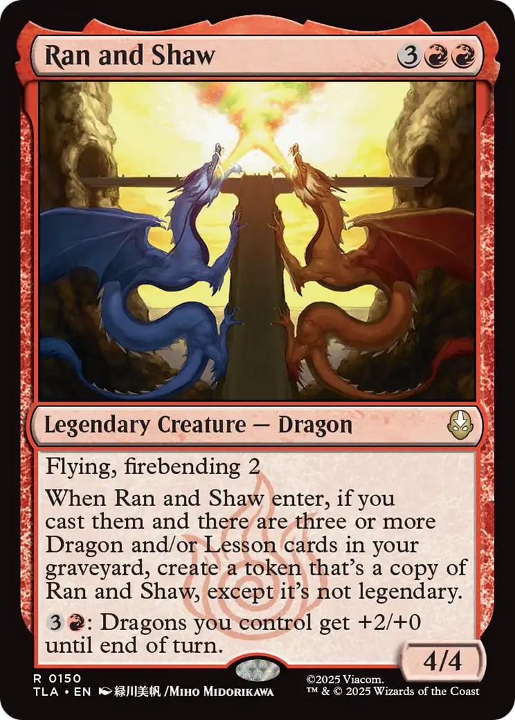 Ran and Shaw - Rare Legendary Creature — Dragon card from Avatar: The Last Airbender