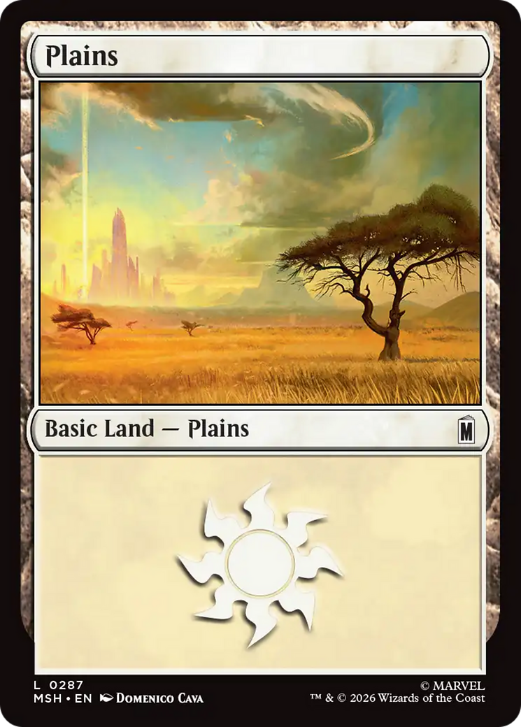 Plains - Common Basic Land — Plains card from Marvel Super Heroes