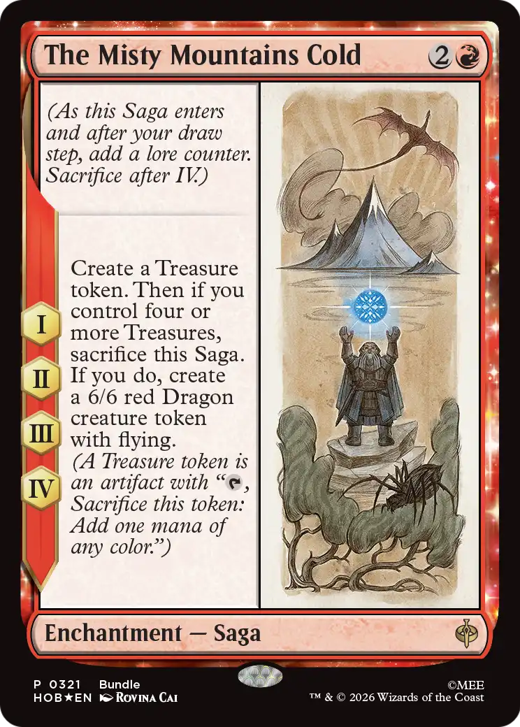 The Misty Mountains Cold - Rare Enchantment — Saga card from The Hobbit
