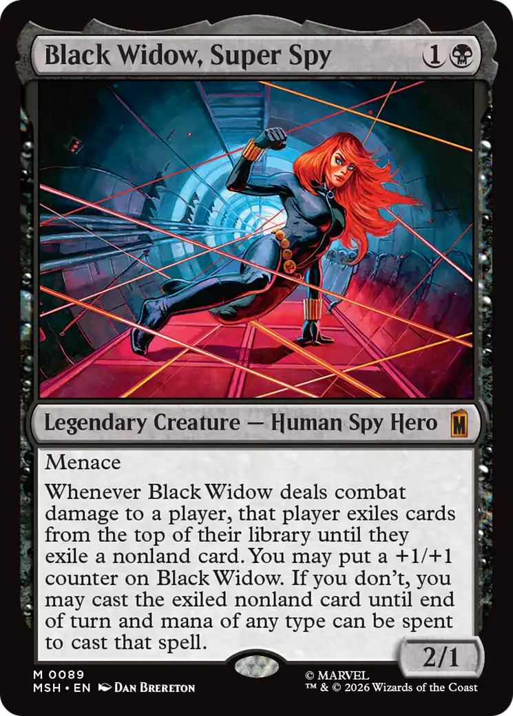 Black Widow, Super Spy - Mythic Legendary Creature — Human Spy Hero card from Marvel Super Heroes