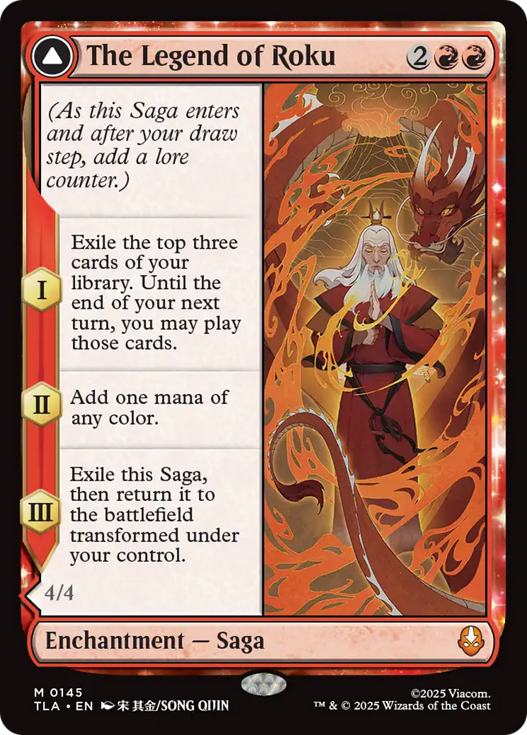 The Legend of Roku // Avatar Roku - Mythic Enchantment — Saga card from Avatar: The Last Airbender