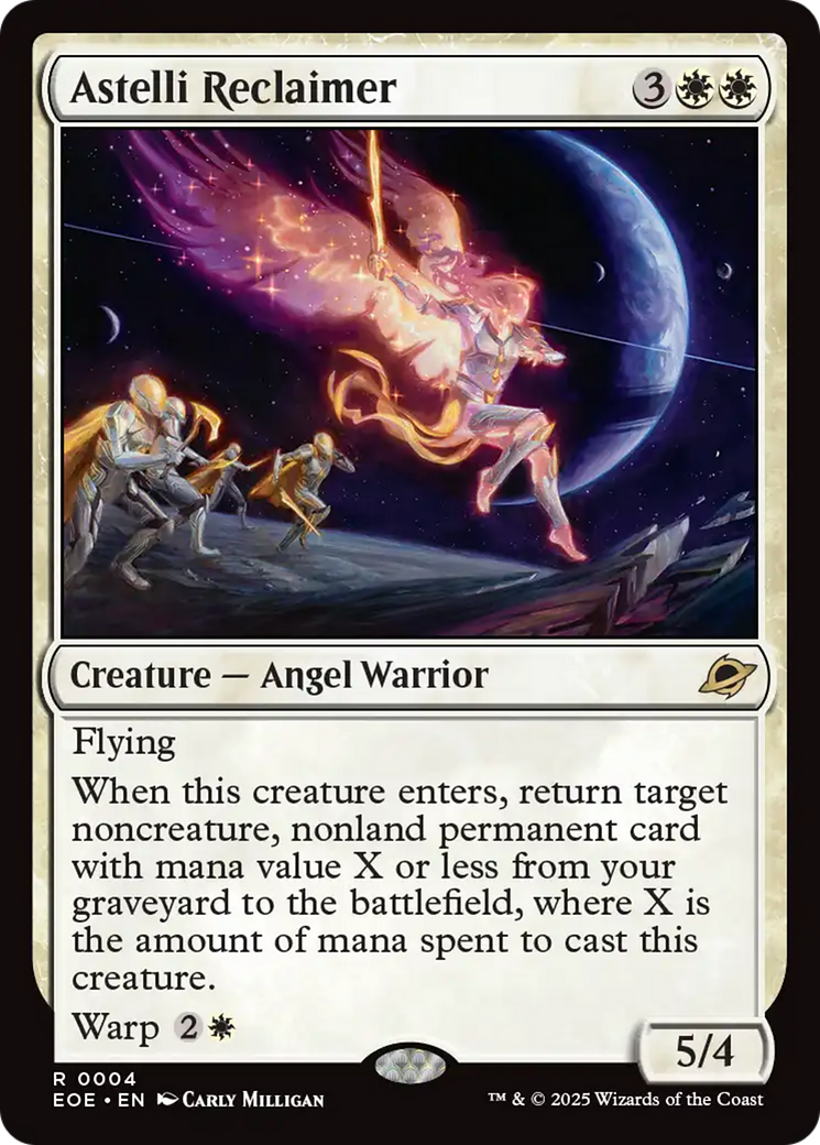 Astelli Reclaimer - Rare Creature — Angel Warrior card from Edge of Eternities