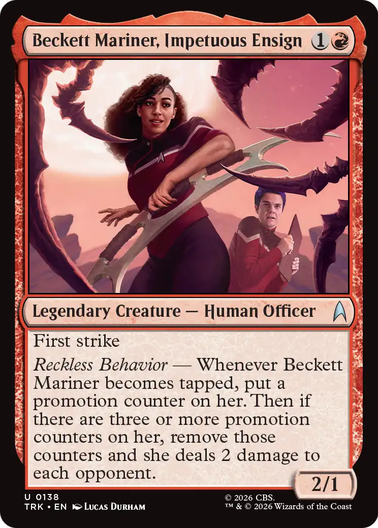 Beckett Mariner, Impetuous Ensign - Uncommon Legendary Creature — Human Officer card from Star Trek