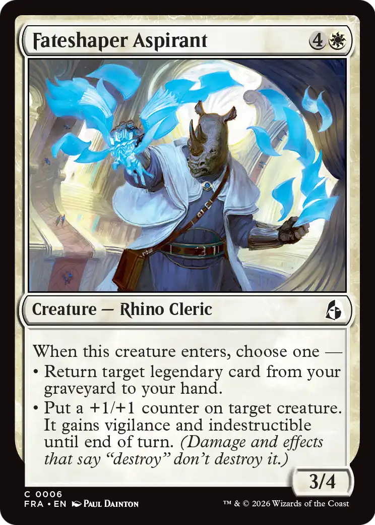 Fateshaper Aspirant - Common Creature — Rhino Cleric card from Reality Fracture