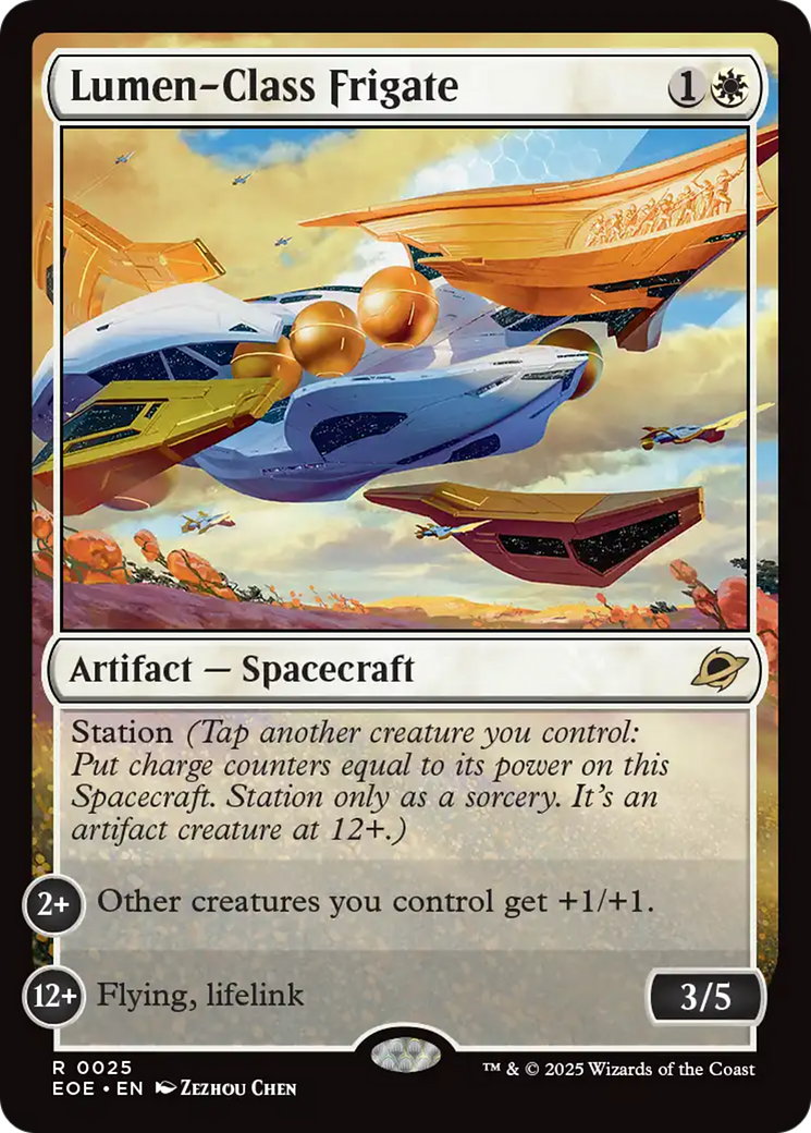 Lumen-Class Frigate - Rare Artifact — Spacecraft card from Edge of Eternities
