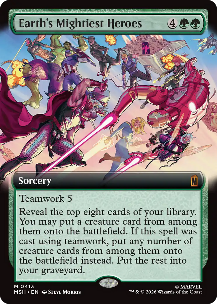 Earth's Mightiest Heroes - Mythic Sorcery card from Marvel Super Heroes
