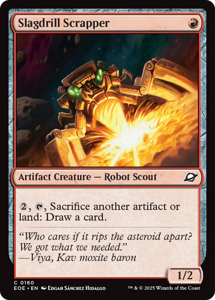 Slagdrill Scrapper - Common Artifact Creature — Robot Scout card from Edge of Eternities