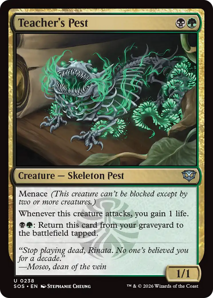 Teacher's Pest - Uncommon Creature — Skeleton Pest card from Secrets of Strixhaven