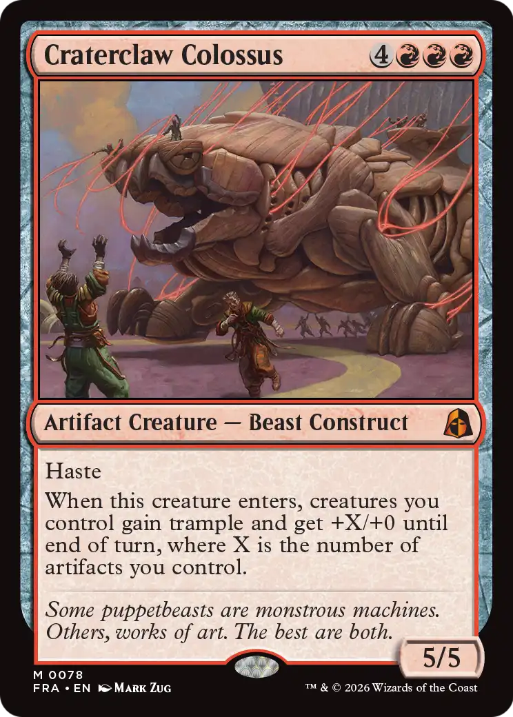 Craterclaw Colossus - Mythic Artifact Creature — Beast Construct card from Reality Fracture
