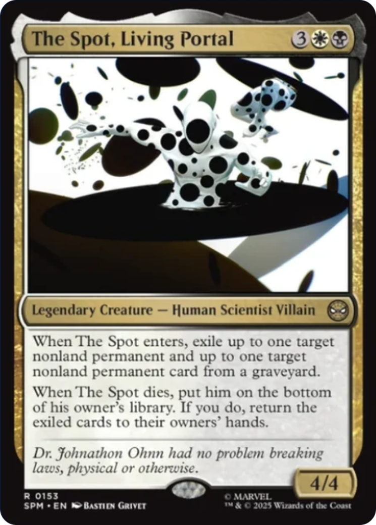 The Spot, Living Portal - Rare Legendary Creature — Human Scientist Villain card from Marvel's Spider-Man