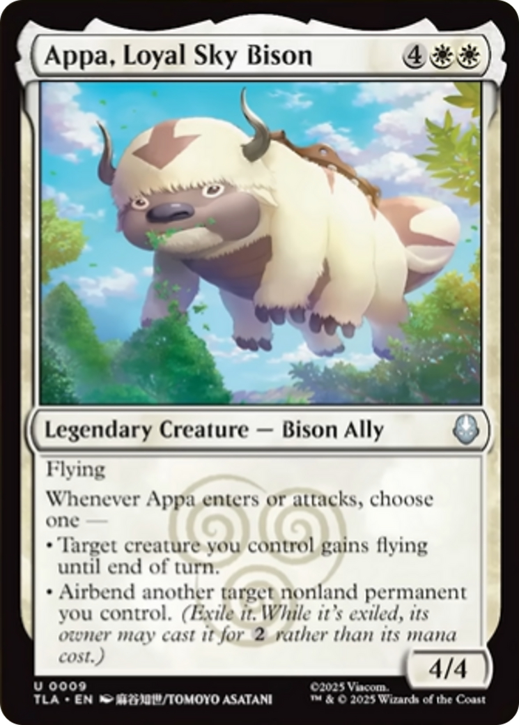 Appa, Loyal Sky Bison - Uncommon Legendary Creature — Bison Ally card from Avatar: The Last Airbender