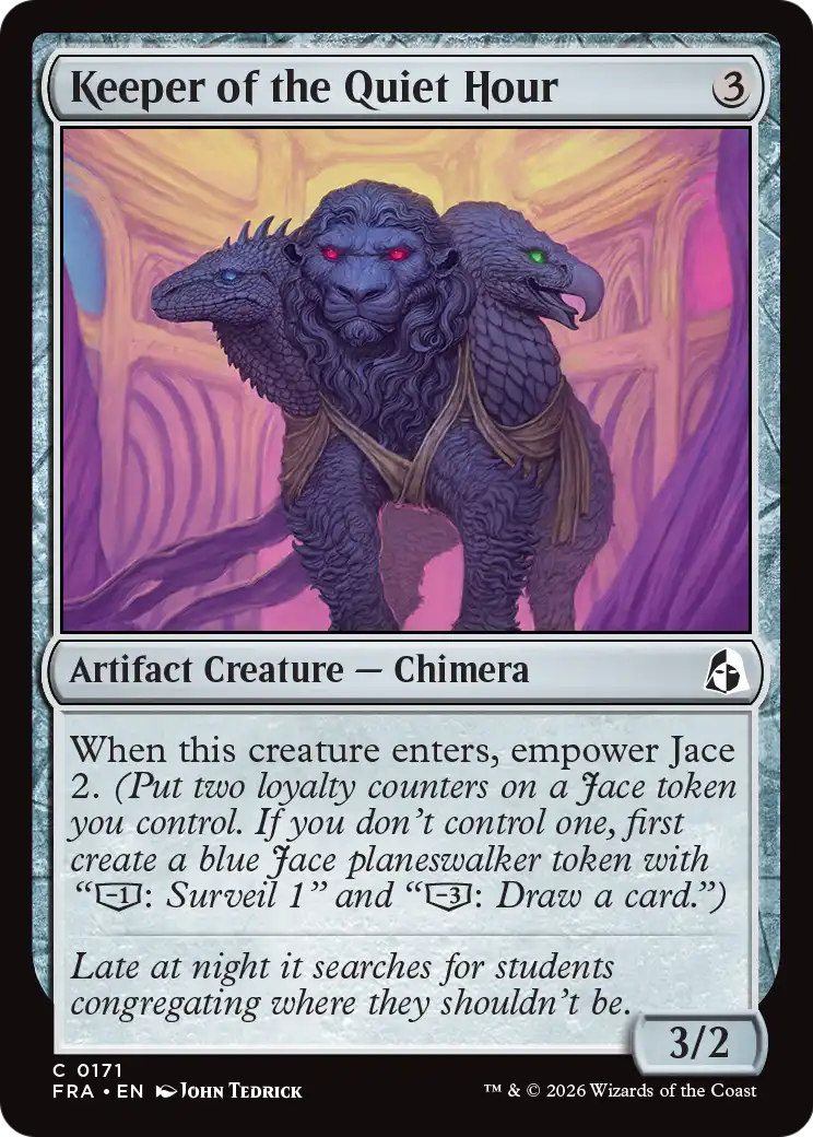 Keeper of the Quiet Hour - Common Artifact Creature — Chimera card from Reality Fracture