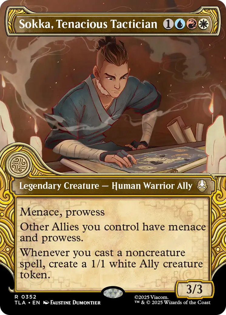 Sokka, Tenacious Tactician - Rare Legendary Creature — Human Warrior Ally card from Avatar: The Last Airbender