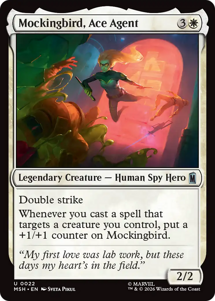 Mockingbird, Ace Agent - Uncommon Legendary Creature — Human Spy Hero card from Marvel Super Heroes