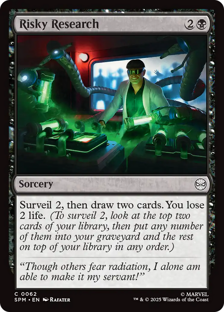 Risky Research - Common Sorcery card from Marvel's Spider-Man