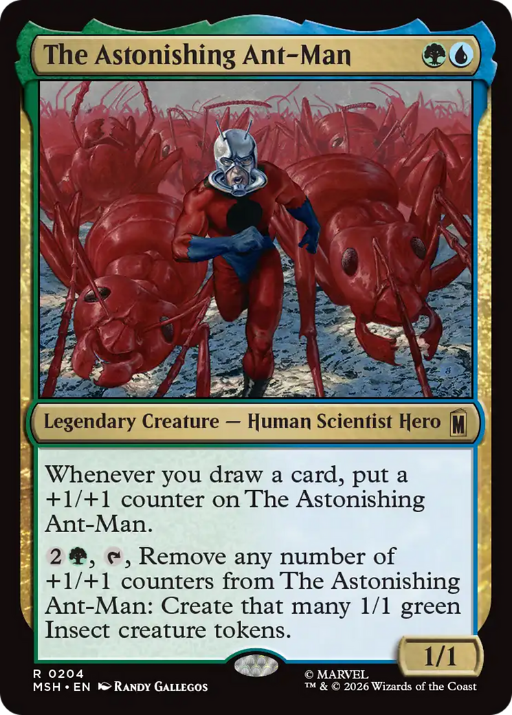 The Astonishing Ant-Man - Rare Legendary Creature — Human Scientist Hero card from Marvel Super Heroes