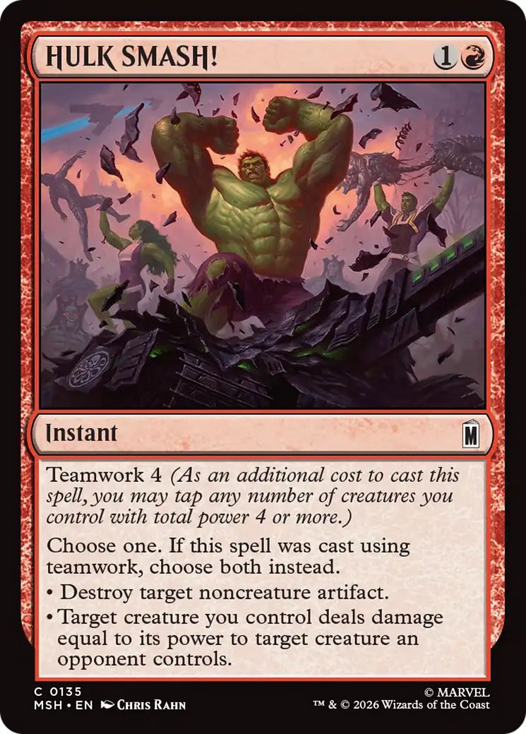 HULK SMASH! - Common Instant card from Marvel Super Heroes