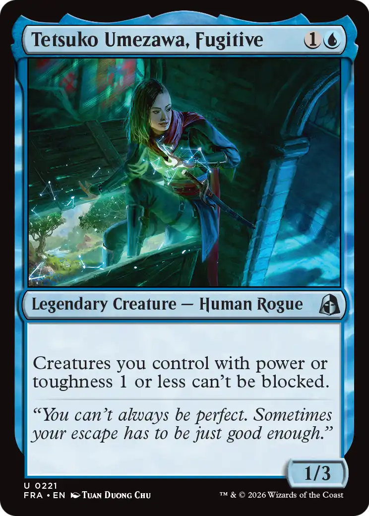 Tetsuko Umezawa, Fugitive - Uncommon Legendary Creature — Human Rogue card from Reality Fracture