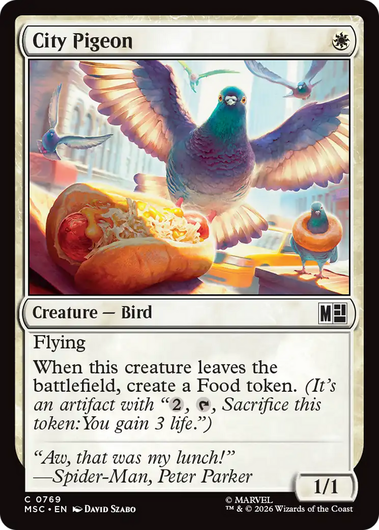 City Pigeon - Common Creature — Bird card from Marvel Super Heroes Commander