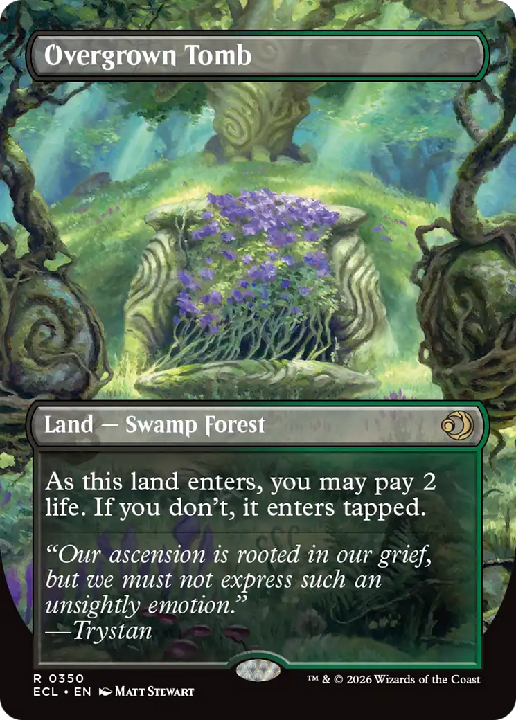 Overgrown Tomb - Rare Land — Swamp Forest card from Lorwyn Eclipsed