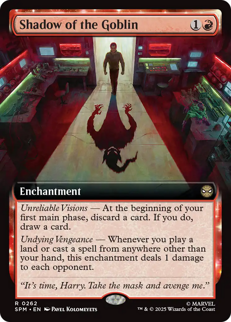 Shadow of the Goblin - Rare Enchantment card from Marvel's Spider-Man