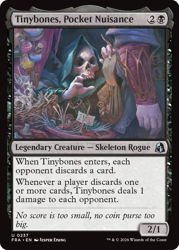 Tinybones, Pocket Nuisance - Uncommon Legendary Creature — Skeleton Rogue card from Reality Fracture