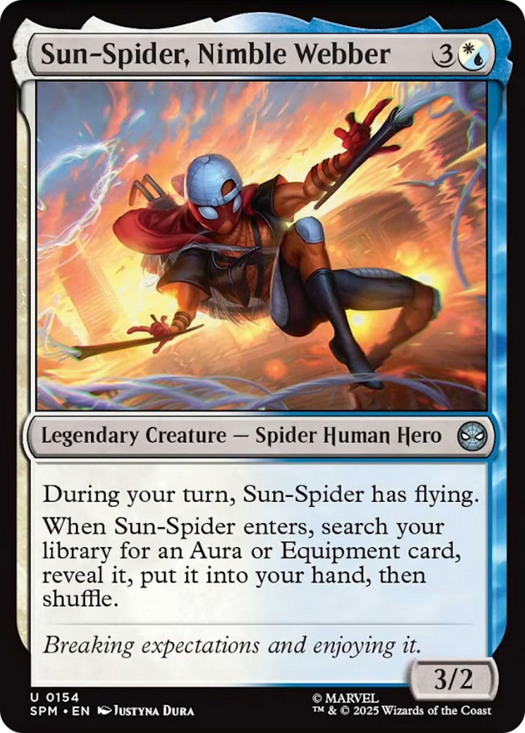 Sun-Spider, Nimble Webber - Uncommon Legendary Creature — Spider Human Hero card from Marvel's Spider-Man