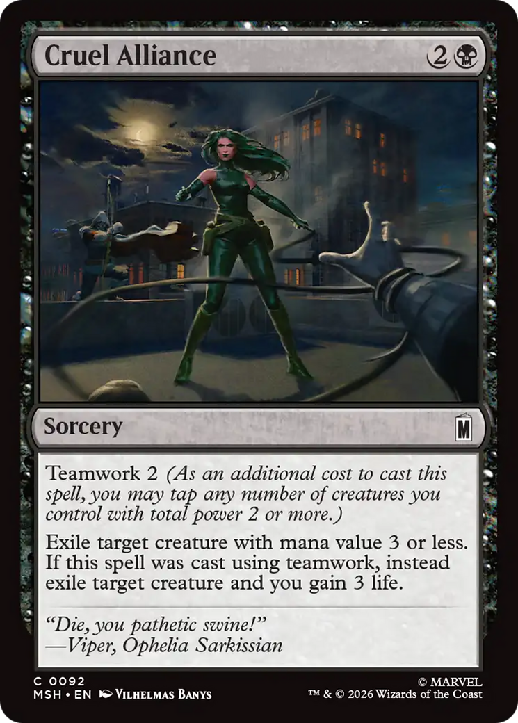 Cruel Alliance - Common Sorcery card from Marvel Super Heroes
