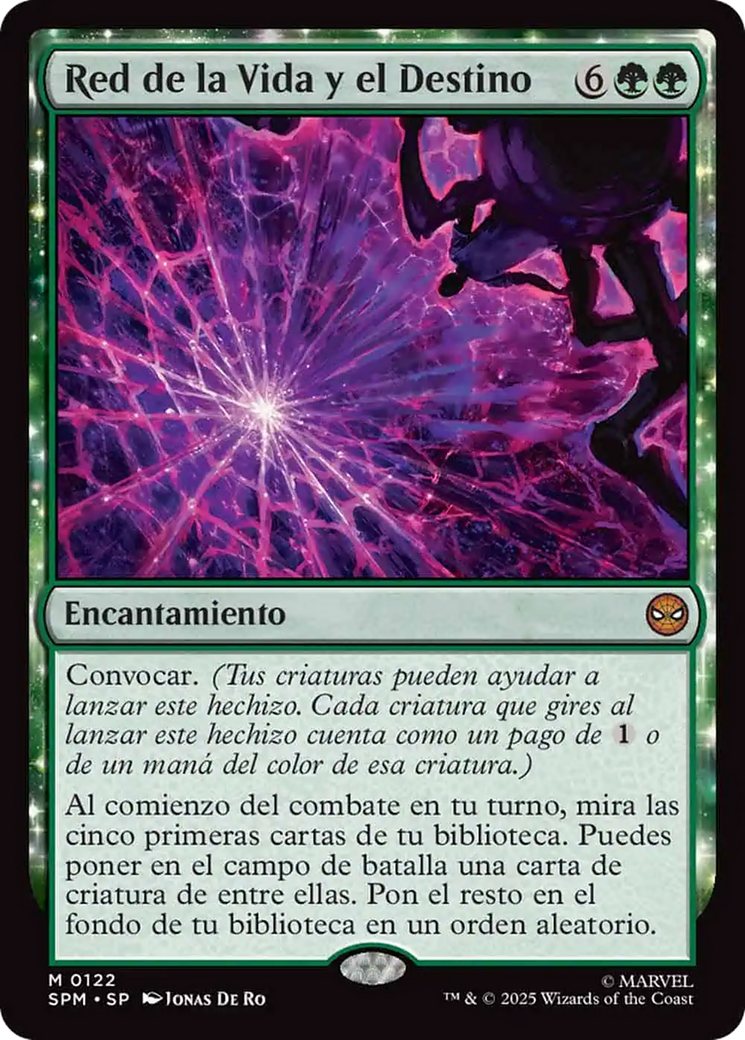 Web of Life and Destiny - Mythic Enchantment card from Marvel's Spider-Man
