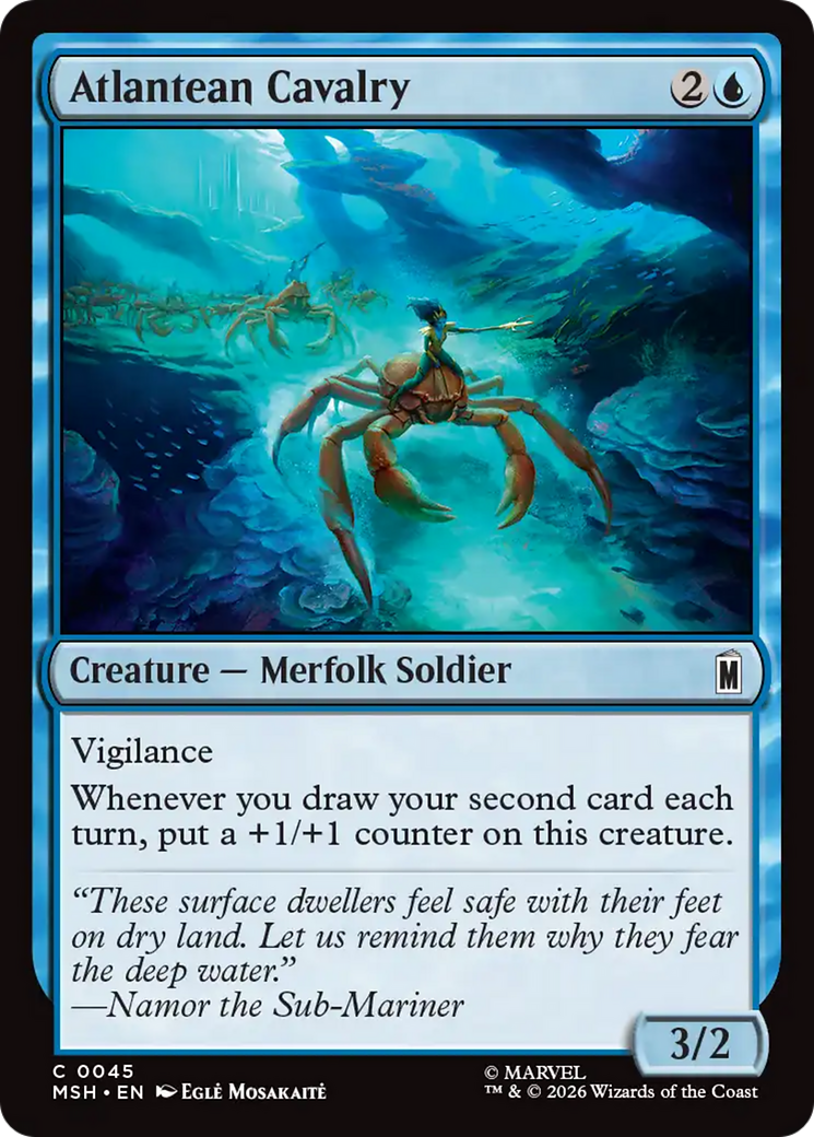 Atlantean Cavalry - Common Creature — Merfolk Soldier card from Marvel Super Heroes