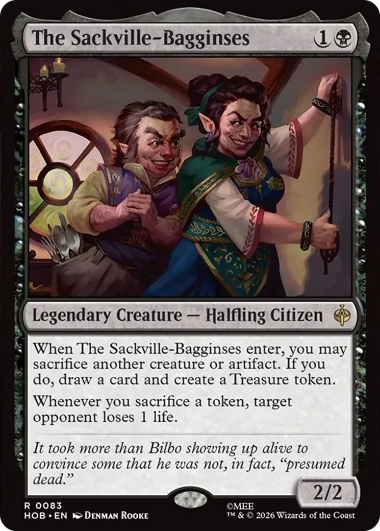 The Sackville-Bagginses - Rare Legendary Creature — Halfling Citizen card from The Hobbit