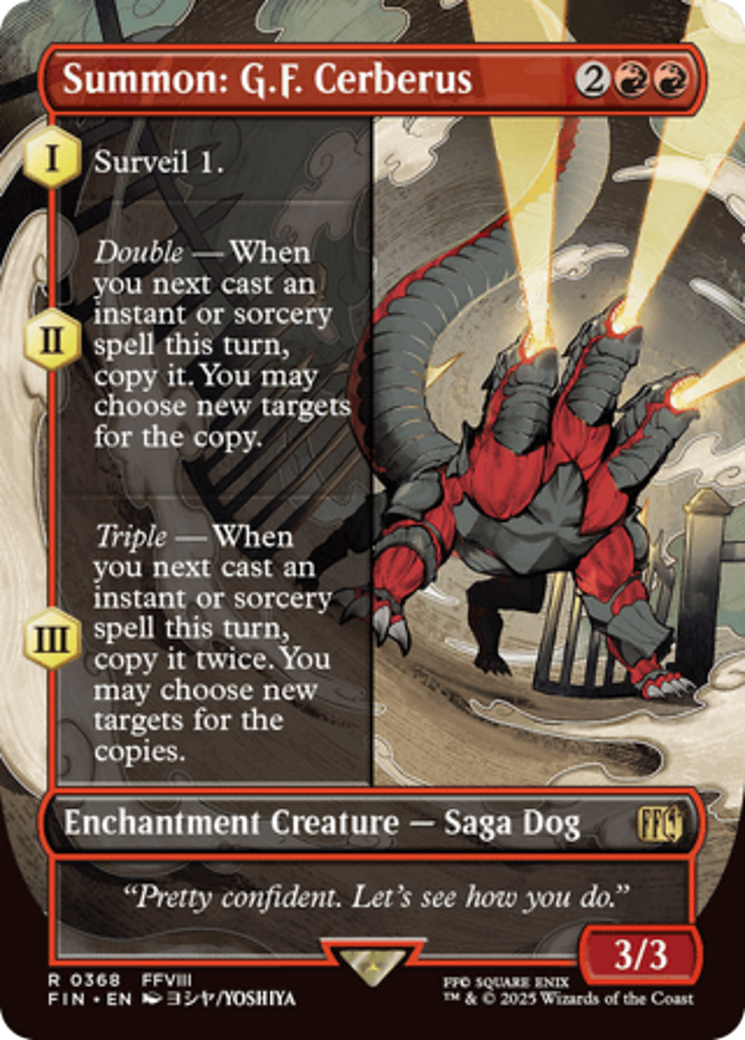 Summon: G.F. Cerberus - Rare Enchantment Creature — Saga Dog card from Final Fantasy