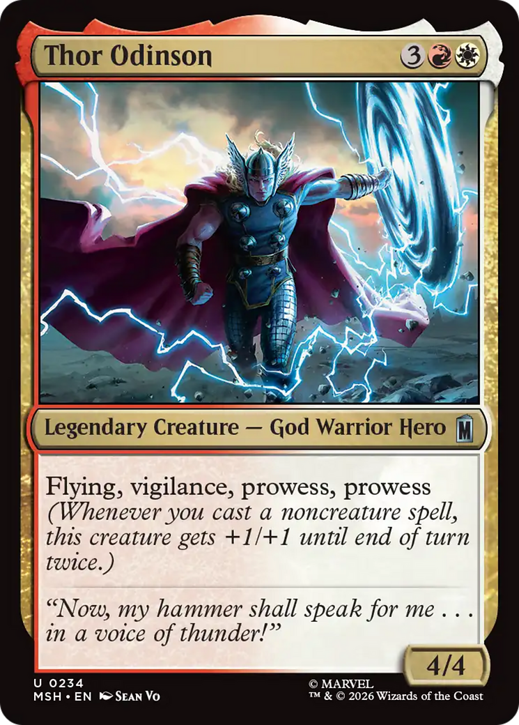Thor Odinson - Uncommon Legendary Creature — God Warrior Hero card from Marvel Super Heroes