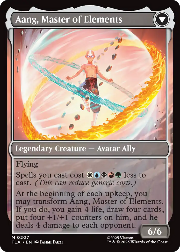 Back face of Avatar Aang // Aang, Master of Elements - Legendary Creature — Human Avatar Ally card