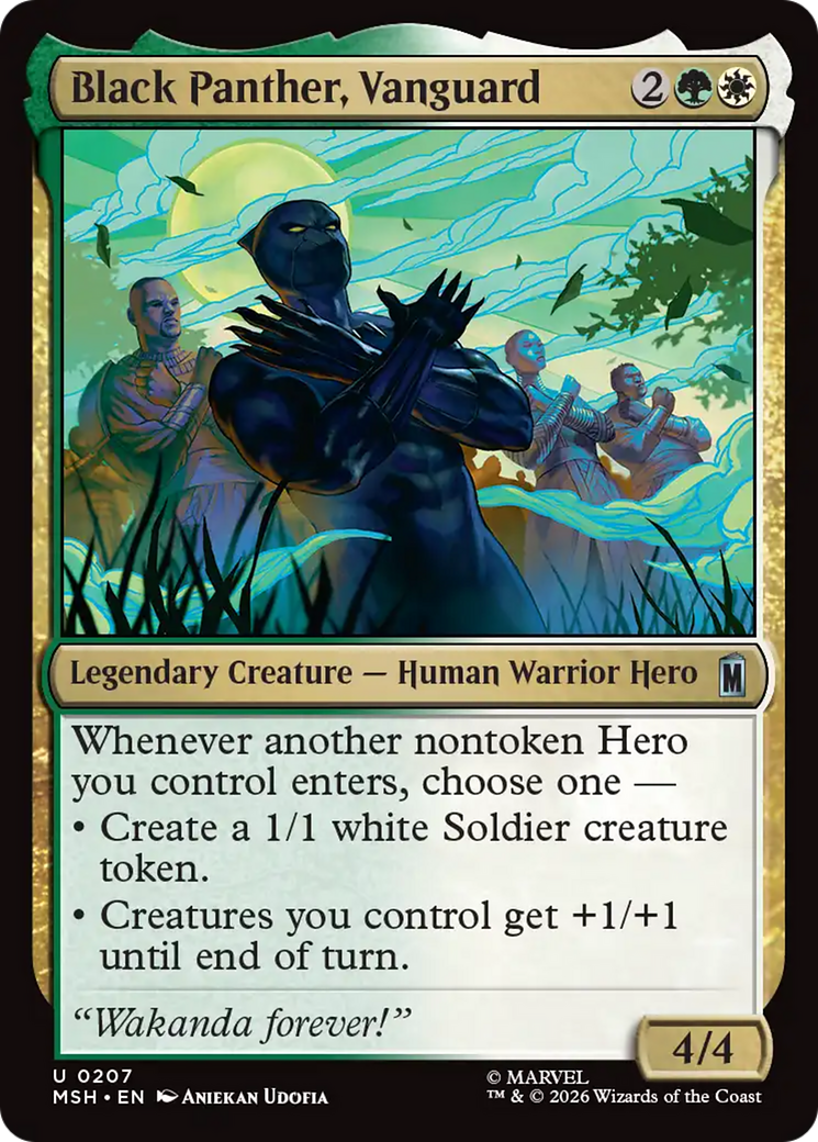 Black Panther, Vanguard - Uncommon Legendary Creature — Human Warrior Hero card from Marvel Super Heroes