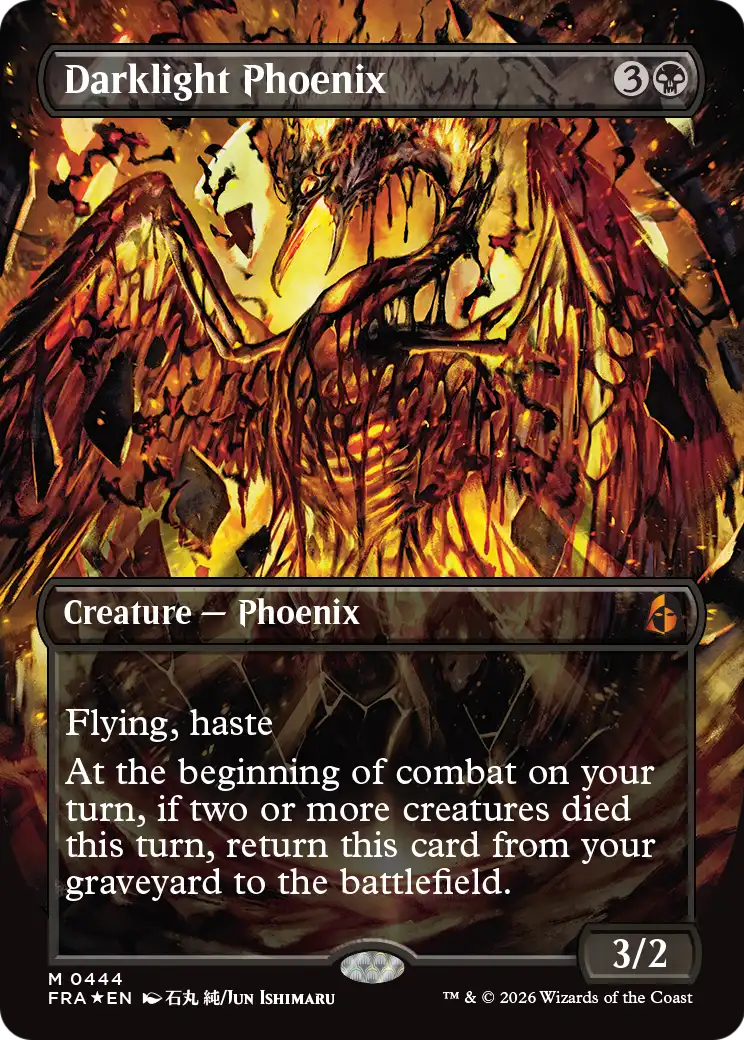 Darklight Phoenix - Mythic Creature — Phoenix card from Reality Fracture