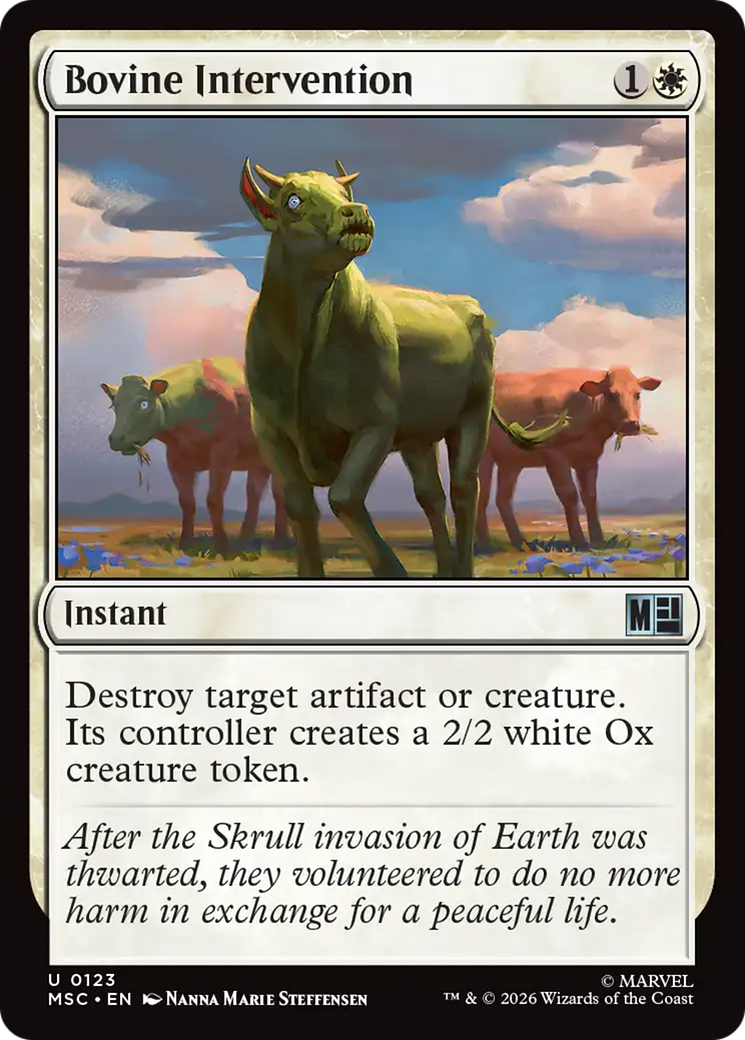 Bovine Intervention - Uncommon Instant card from Marvel Super Heroes Commander