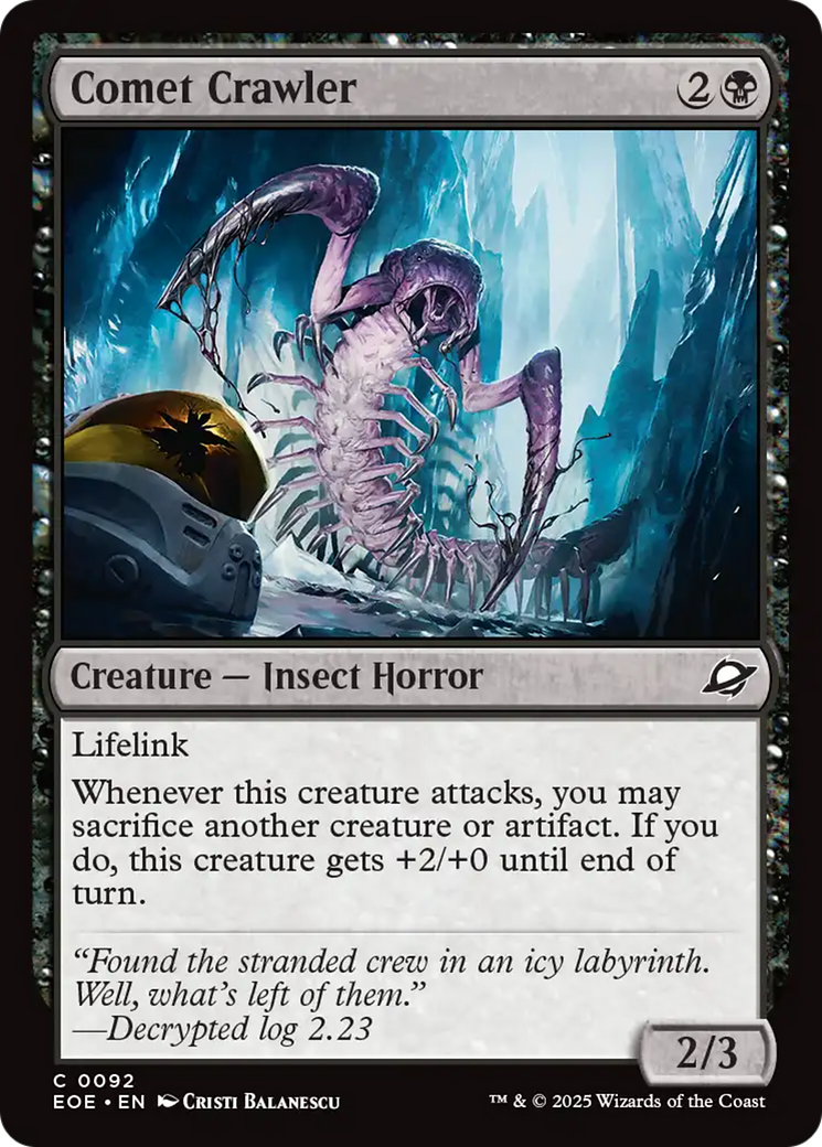 Comet Crawler - Common Creature — Insect Horror card from Edge of Eternities
