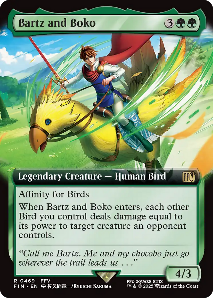 Bartz and Boko - Rare Legendary Creature — Human Bird card from Final Fantasy