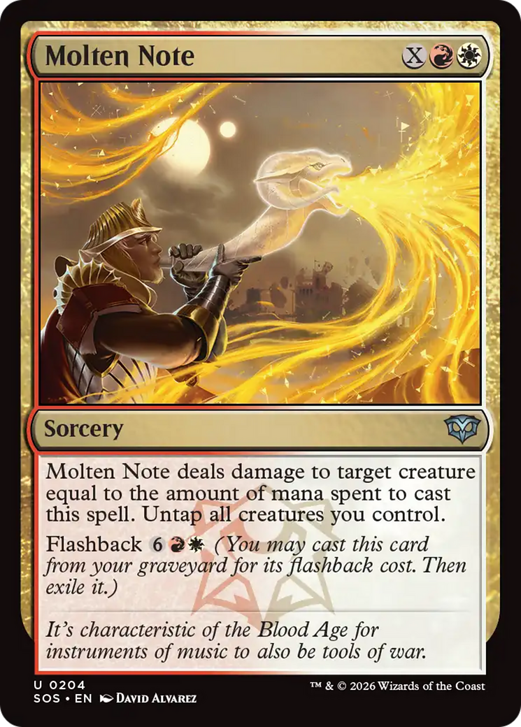 Molten Note - Uncommon Sorcery card from Secrets of Strixhaven
