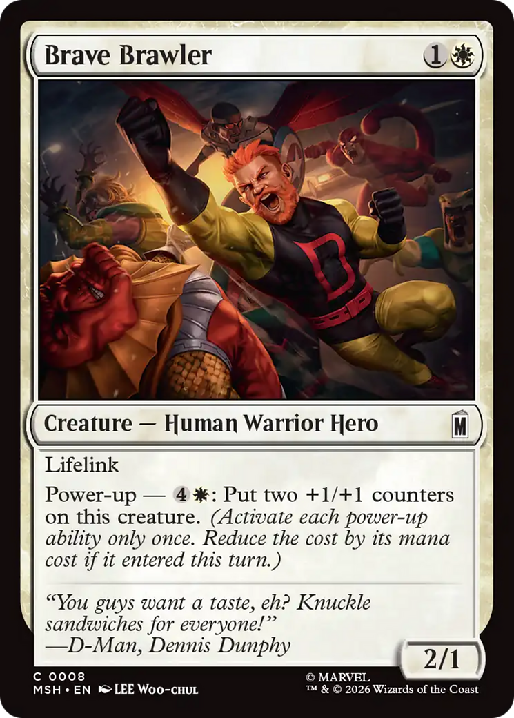 Brave Brawler - Common Creature — Human Warrior Hero card from Marvel Super Heroes