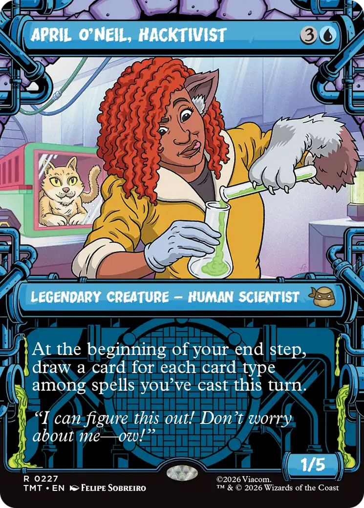 April O'Neil, Hacktivist - Rare Legendary Creature — Human Scientist card from Teenage Mutant Ninja Turtles