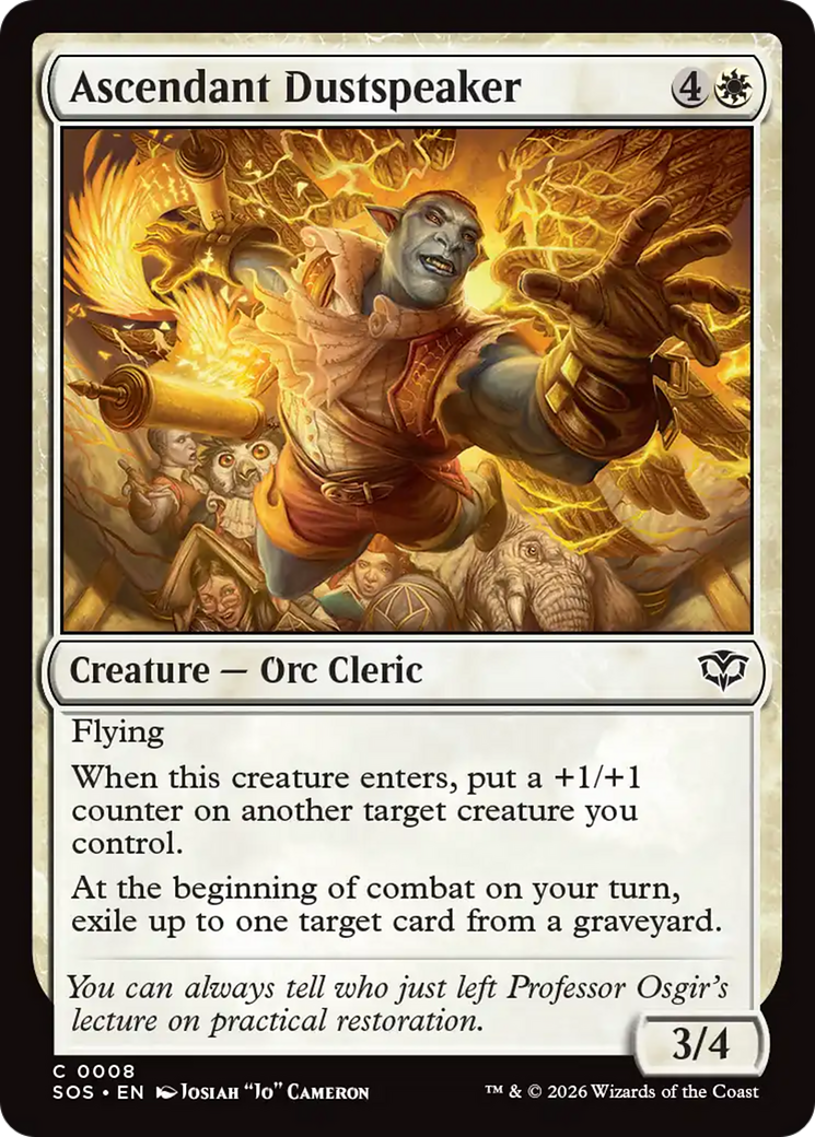 Ascendant Dustspeaker - Common Creature — Orc Cleric card from Secrets of Strixhaven