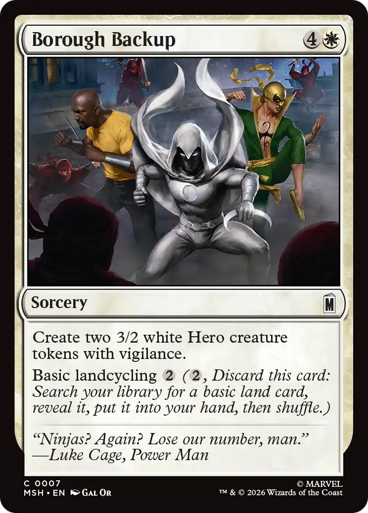 Borough Backup - Common Sorcery card from Marvel Super Heroes