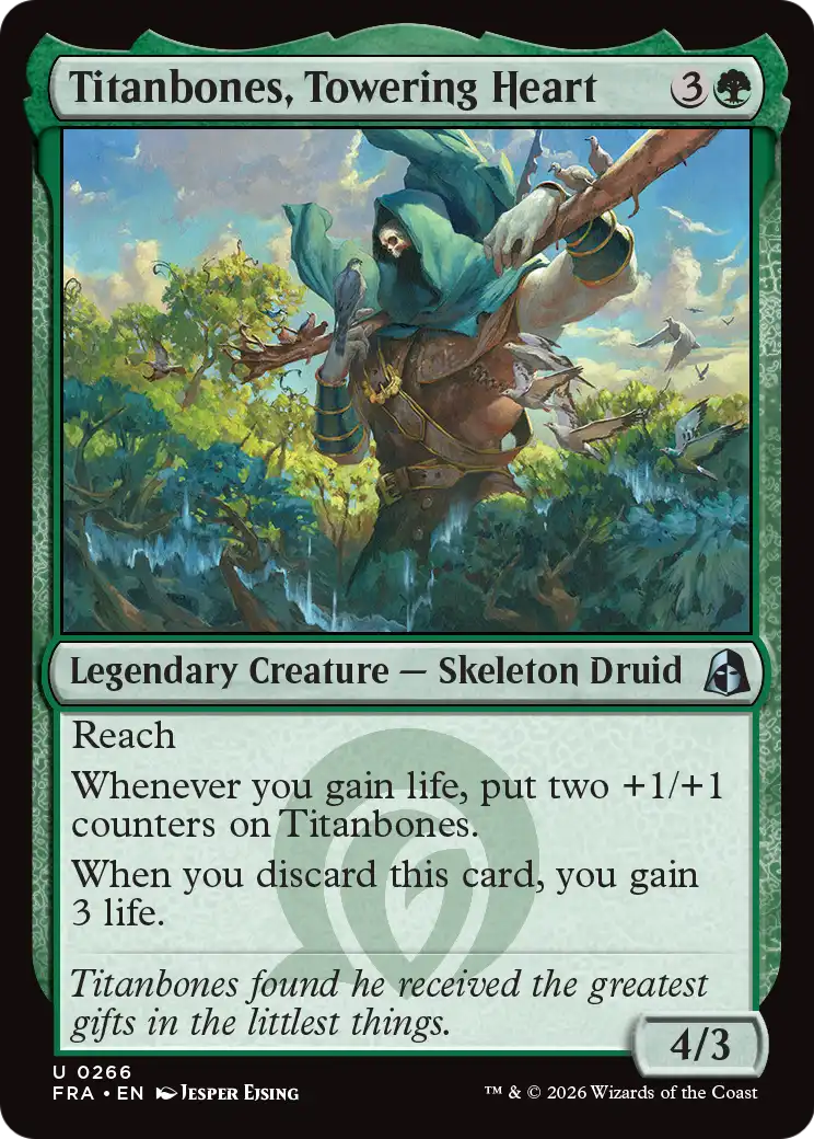 Titanbones, Towering Heart - Uncommon Legendary Creature — Skeleton Druid card from Reality Fracture