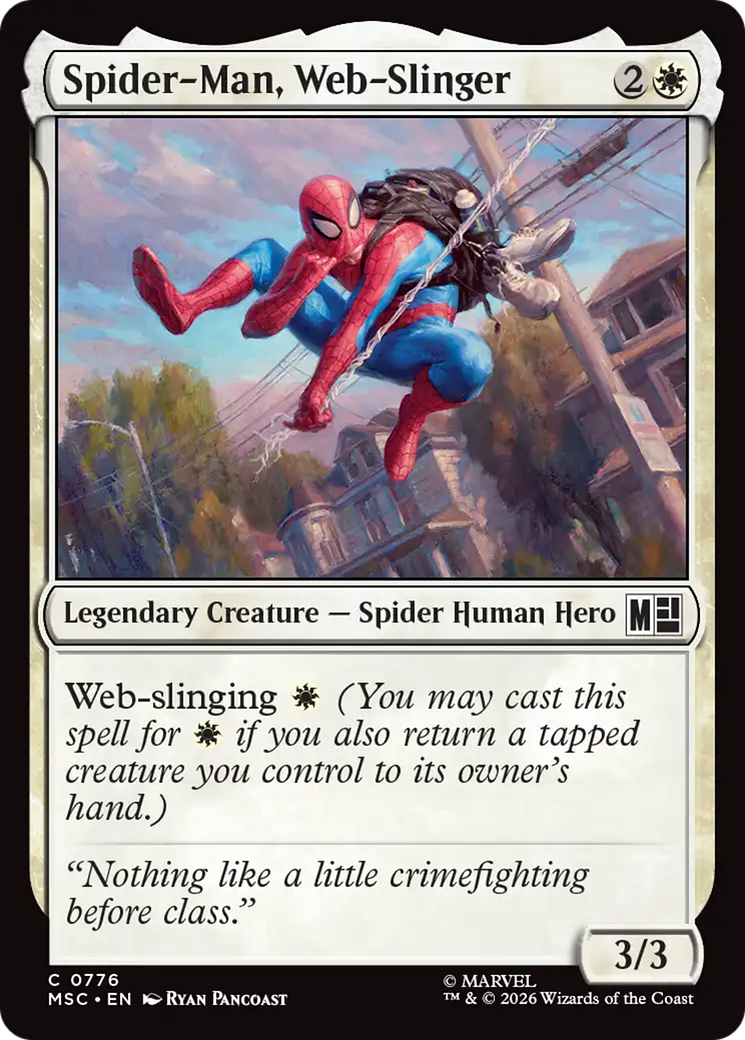 Spider-Man, Web-Slinger - Common Legendary Creature — Spider Human Hero card from Marvel Super Heroes Commander
