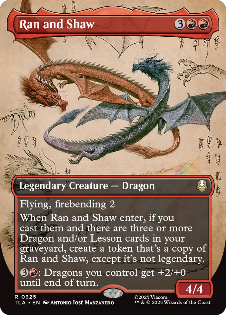 Ran and Shaw - Rare Legendary Creature — Dragon card from Avatar: The Last Airbender