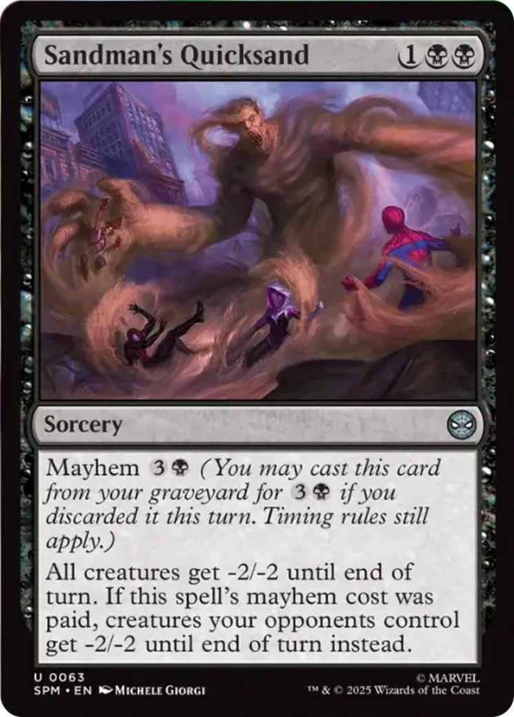 Sandman's Quicksand - Uncommon Sorcery card from Marvel's Spider-Man