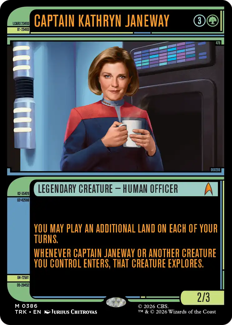 Captain Kathryn Janeway - Mythic Legendary Creature — Human Officer card from Star Trek